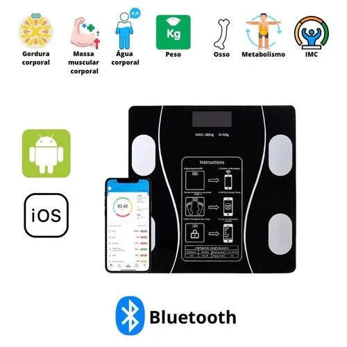 Balança Digital Medidora Corporal com Bioimpedância