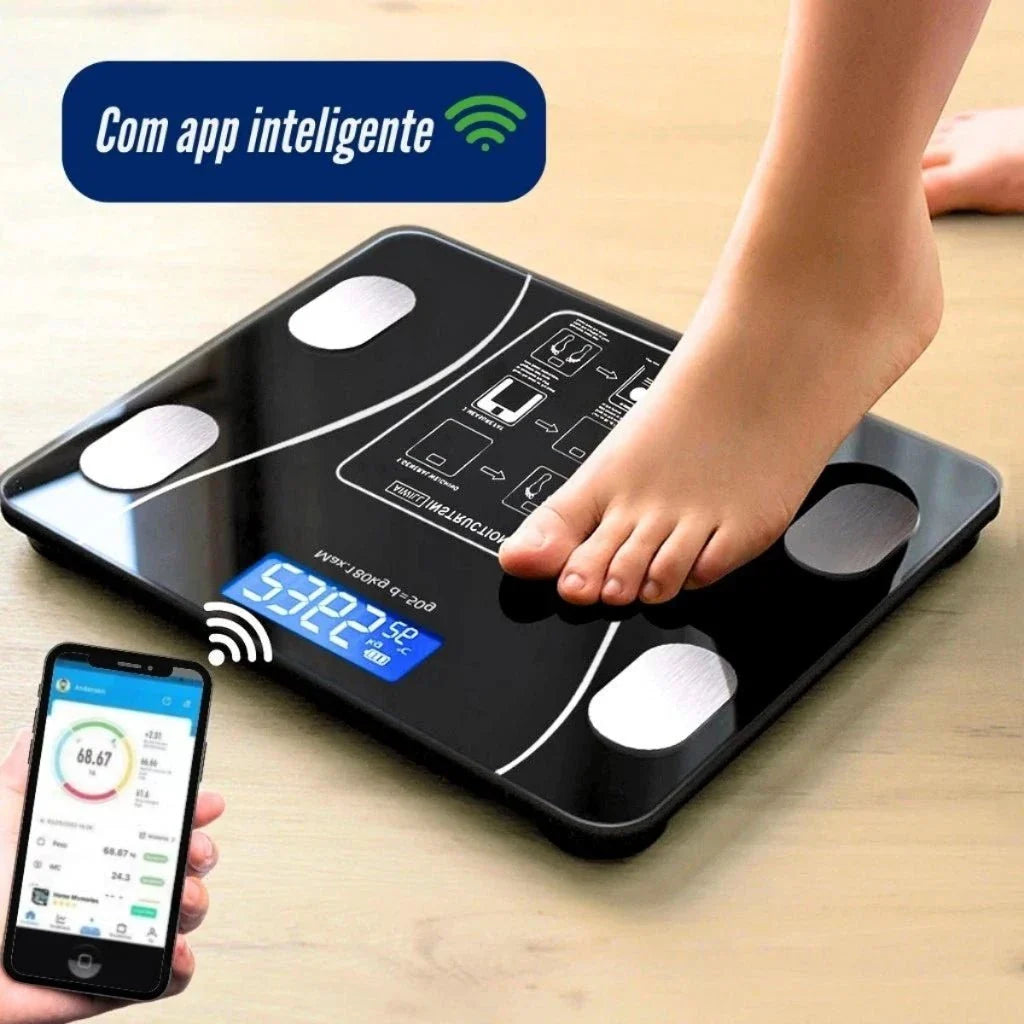Balança Digital Medidora Corporal com Bioimpedância