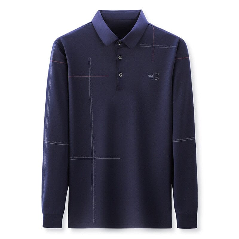 Camisa Comprida Polo Autum Com Manga E Gola Design Único Original (Você Ganha Um Relógio A Prova D'Água de Brinde)