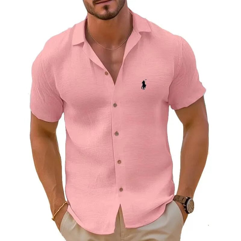Camisa manga curta de linho puro - Ralph Lauren - Original