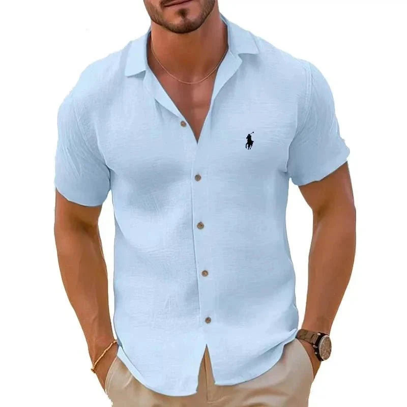 Camisa manga curta de linho puro - Ralph Lauren - Original
