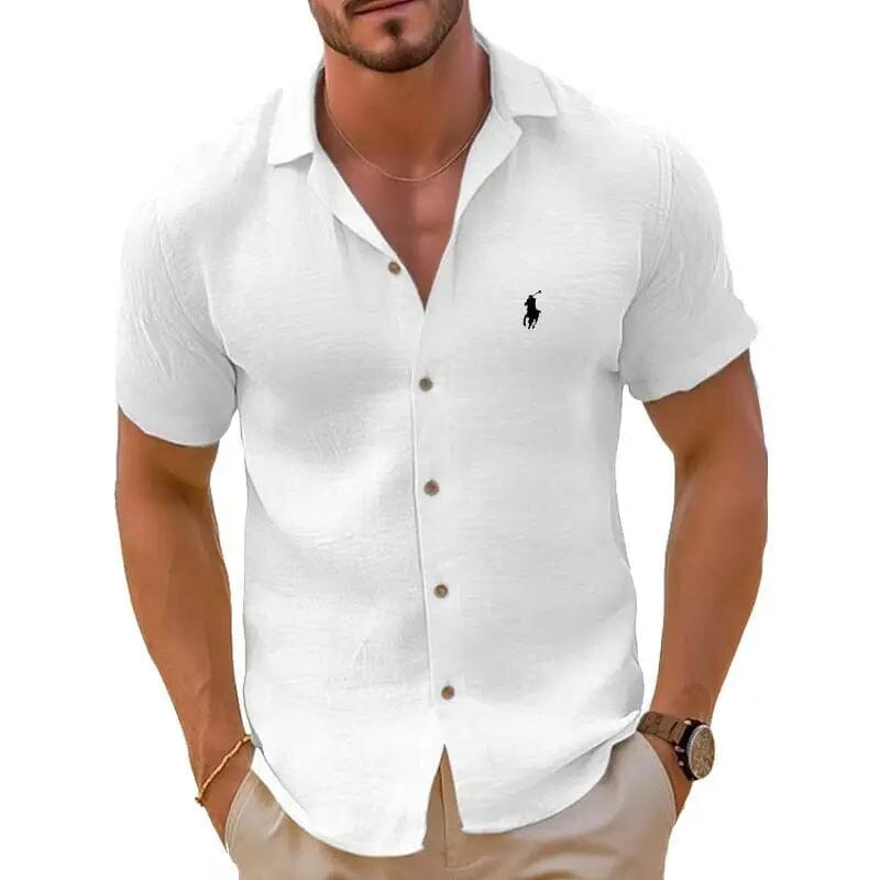 Camisa manga curta de linho puro - Ralph Lauren - Original