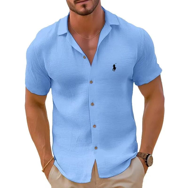 Camisa manga curta de linho puro - Ralph Lauren - Original
