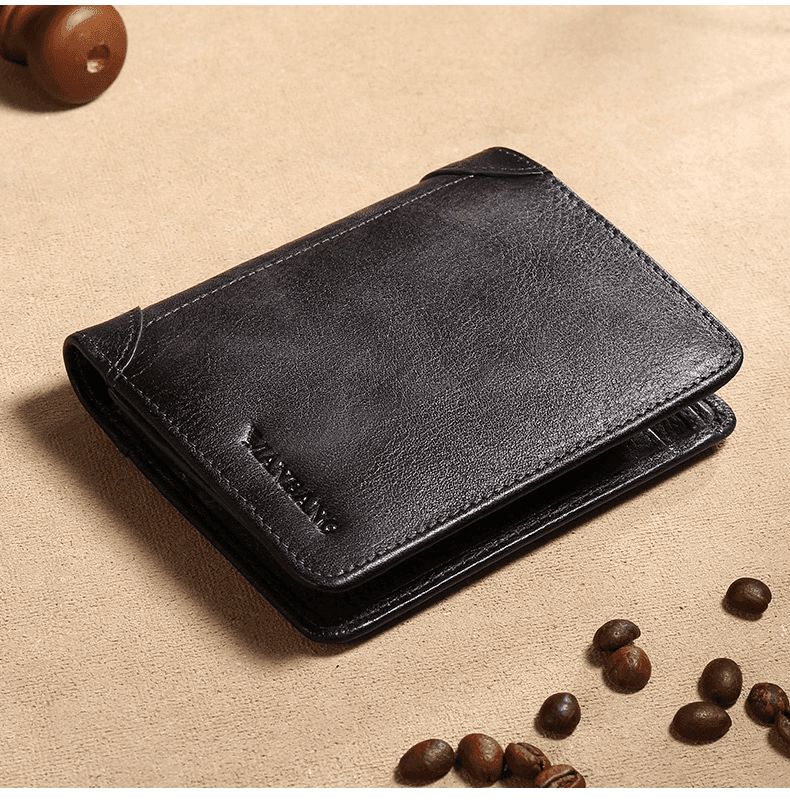 Carteira de Couro ManBang™ com Proteção RFID Antifurto Masculina