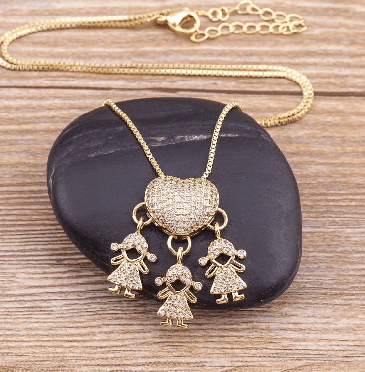 Colar Amor de Mãe com Pingente Banhado a Ouro 18k