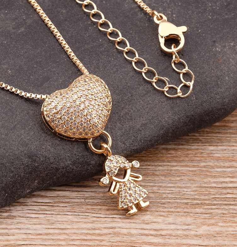 Colar Amor de Mãe com Pingente Banhado a Ouro 18k