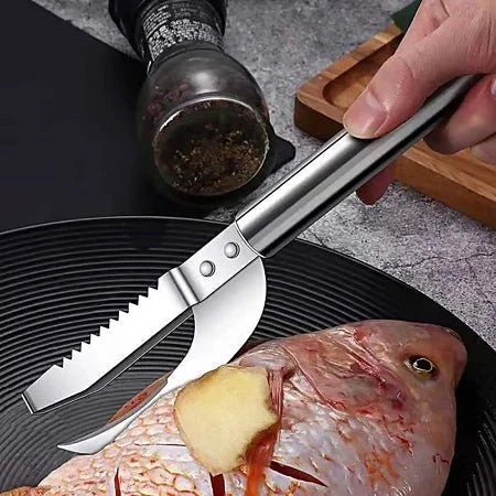 FishScaler - Faca Inoxidável 3 em 1 para Limpeza de Peixe