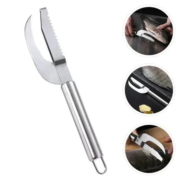 FishScaler - Faca Inoxidável 3 em 1 para Limpeza de Peixe