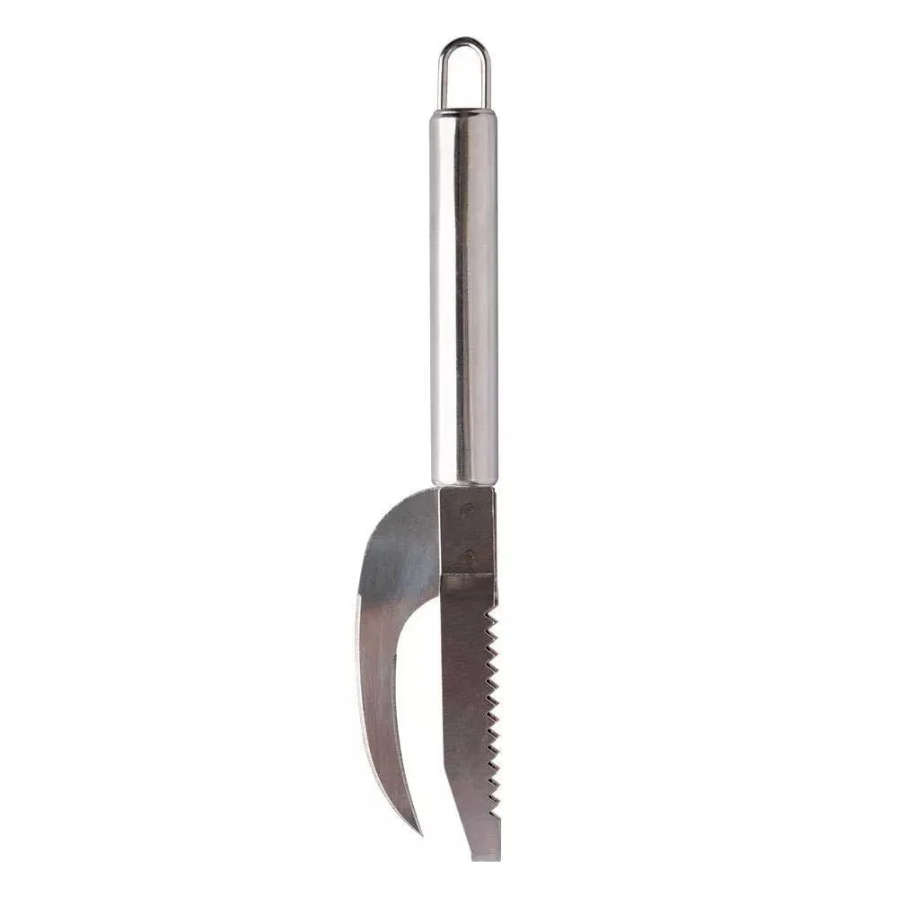 FishScaler - Faca Inoxidável 3 em 1 para Limpeza de Peixe