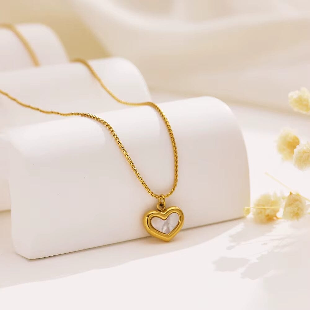 Para Minha Filha - Colar Coração Pérola Banhado a Ouro 18k