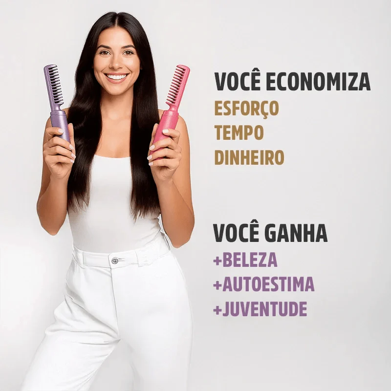 Pente Alisador de Cabelo 5 em 1 Sem Fio InfiniteGlam