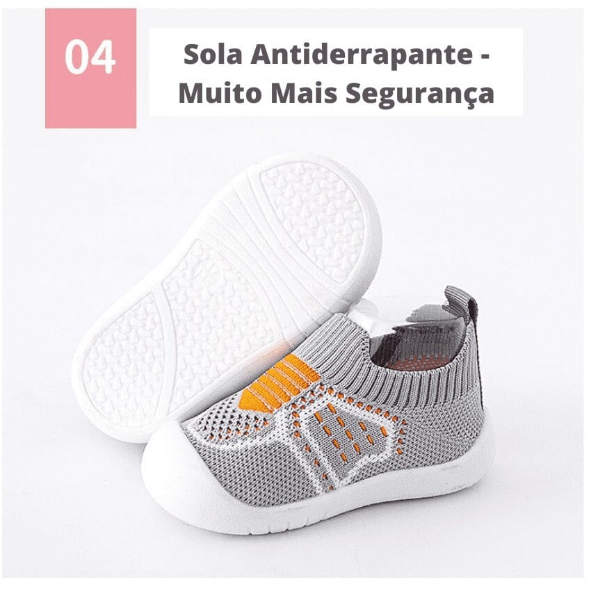 Sapatinho Meia Infantil Respirável Em Malha - Confortável, Respirável, Antiderrapante 0-4 Anos