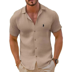 Camisa manga curta de linho puro - Ralph Lauren - Original