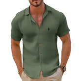 Camisa manga curta de linho puro - Ralph Lauren - Original