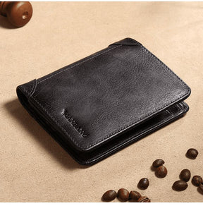 Carteira de Couro ManBang™ com Proteção RFID Antifurto Masculina