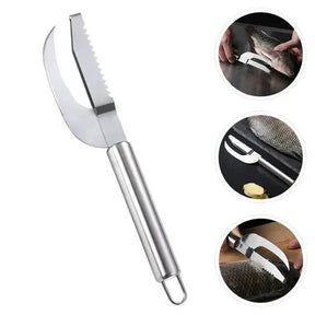 FishScaler - Faca Inoxidável 3 em 1 para Limpeza de Peixe