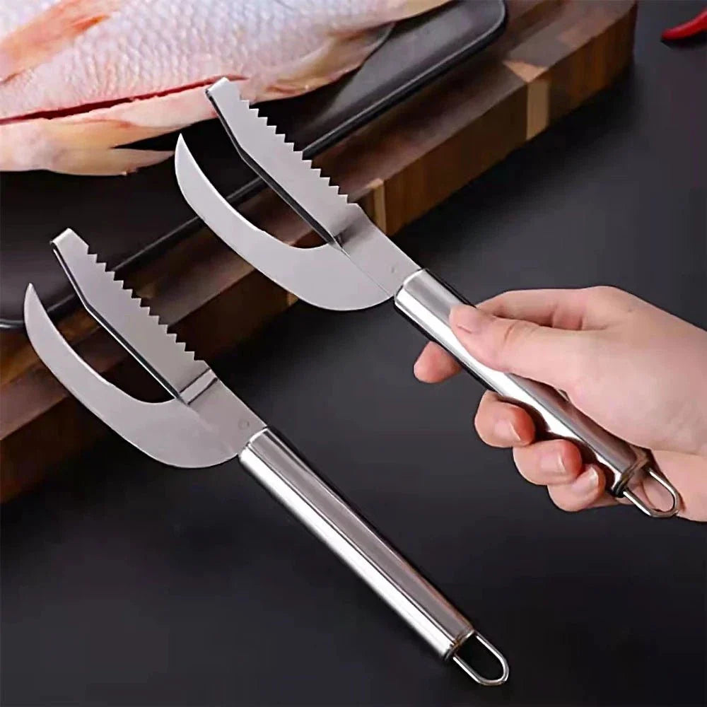 FishScaler - Faca Inoxidável 3 em 1 para Limpeza de Peixe